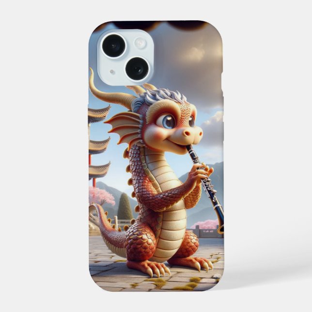 Dragon jouant coque iphone clarinette (Verso)