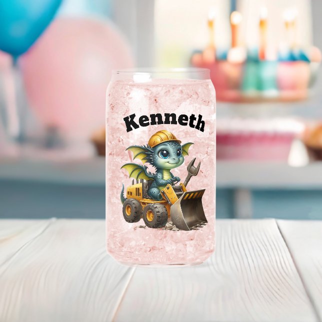 Dragon joyeux dans un camion de construction (Insitu (Baby Shower))