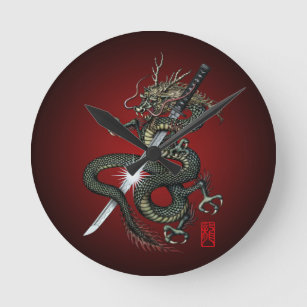 Dragon katana3 round clock