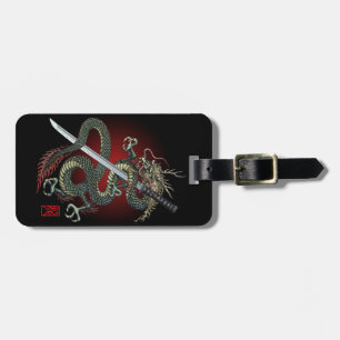 Dragon katana luggage tag