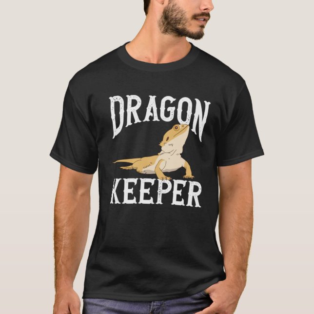 Dragon Keeper Bearded Dragon Beardie Reptile Lizar T-Shirt (Front)