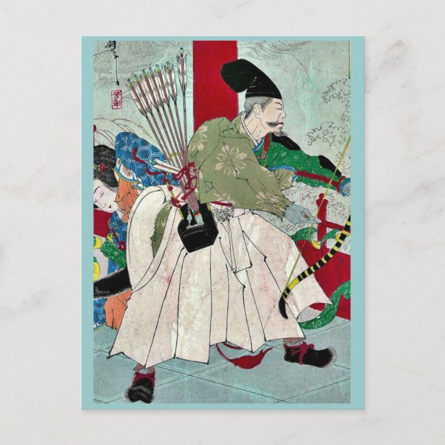 Dragon King's palace by Taiso, Yoshitoshi Ukiyoe Postcard (Front)