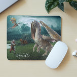 Dragon Knight Medieval Castle Fantasy Personalized Mouse Pad<br><div class="desc">This design was created though digital art. It may be personalized in the area provide or customizing by choosing the click to customize further option and changing the name, initials or words. You may also change the text color and style or delete the text for an image only design. Contact...</div>