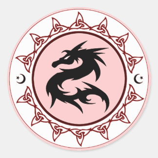 Dragon Knot 3 Classic Round Sticker