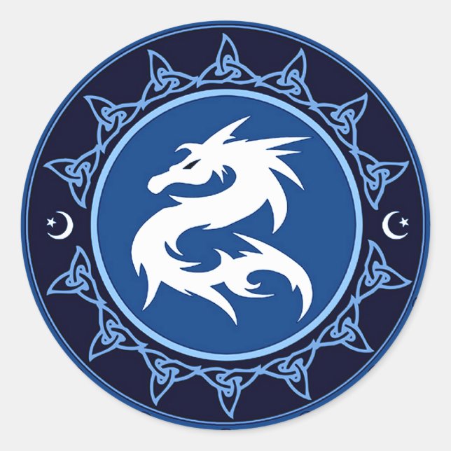 Dragon Knot Classic Round Sticker (Front)