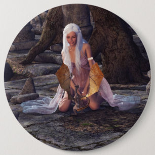 Dragon Lady 6 Inch Round Button