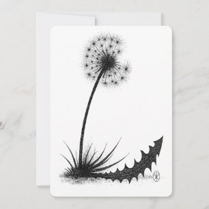 Dragon‑Leaf Dandelion • Haunted Ink Botanical Invitation