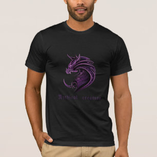 Dragon Lilac minimaliste, tatouage style T-shirt