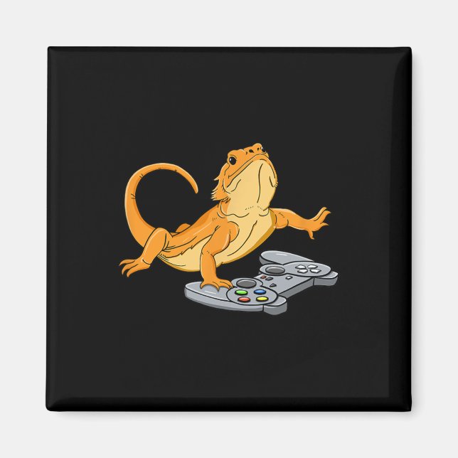 Dragon Lizard Gamer Video Game Gecko  Magnet (Front)