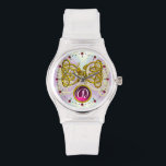 DRAGON LOVE/ GOLD CELTIC KNOTS GEMSTONE MONOGRAM WATCH<br><div class="desc">Elegant and unique design , gold Celtic dragons in light waves.  Very accurated 3D modelling and fractal art and rendering  by Bulgan Lumini (c).Part from series Hyper Talismans.</div>