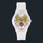 DRAGON LOVE/ GOLD CELTIC KNOTS GEMSTONE MONOGRAM WATCH<br><div class="desc">Elegant and unique design , gold Celtic dragons in light waves.  Very accurated 3D modelling and fractal art and rendering  by Bulgan Lumini (c).Part from series Hyper Talismans.</div>