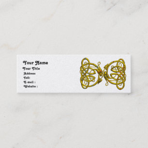 DRAGON LOVE ,gold metallic paper Mini Business Card