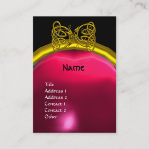 DRAGON LOVE RUBY MONOGRAM  red black yellow pink Business Card