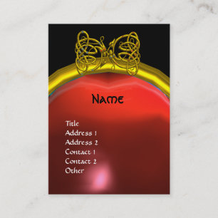 DRAGON LOVE RUBY MONOGRAM  red black yellow pink Business Card