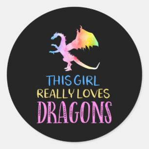 Dragon Loves Dragons Wings Fantasy Fire Dragon Classic Round Sticker