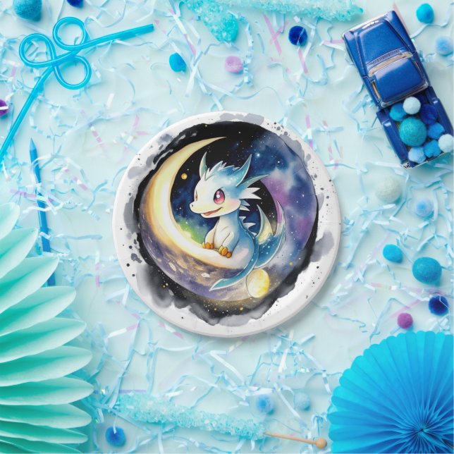 Dragon Magic Baby Shower Paper Plate (Party)