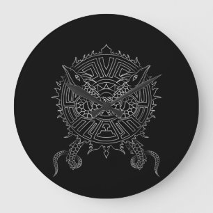Dragon Mandala Tattoo Design Large Clock