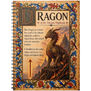 Dragon, Medieval Bestiary Art Notebook