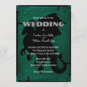 Dragon Médiéval Épée Vintage Mariage Invitation