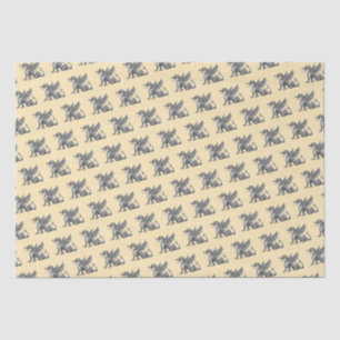 Dragon Medieval Fantasy Distressed Yellow Tissue Paper