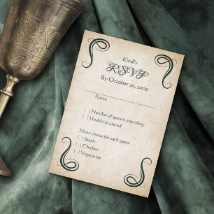 Dragon Medieval Fantasy Wedding RSVP Card