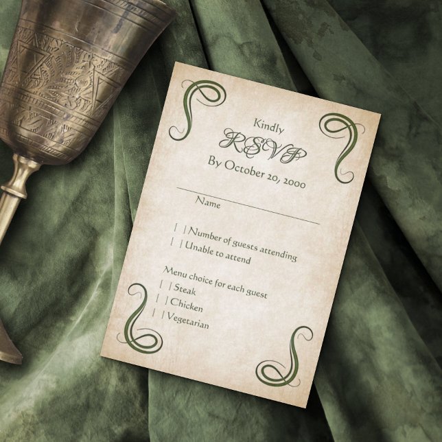 Dragon Medieval Fantasy Wedding RSVP Card (Creator Uploaded)