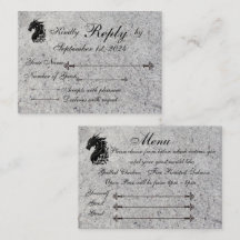 Dragon, medieval RSVP/Menu