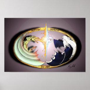 Dragon & Merlin Poster