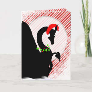 Dragon Moon Holiday (Candycane Background) Card