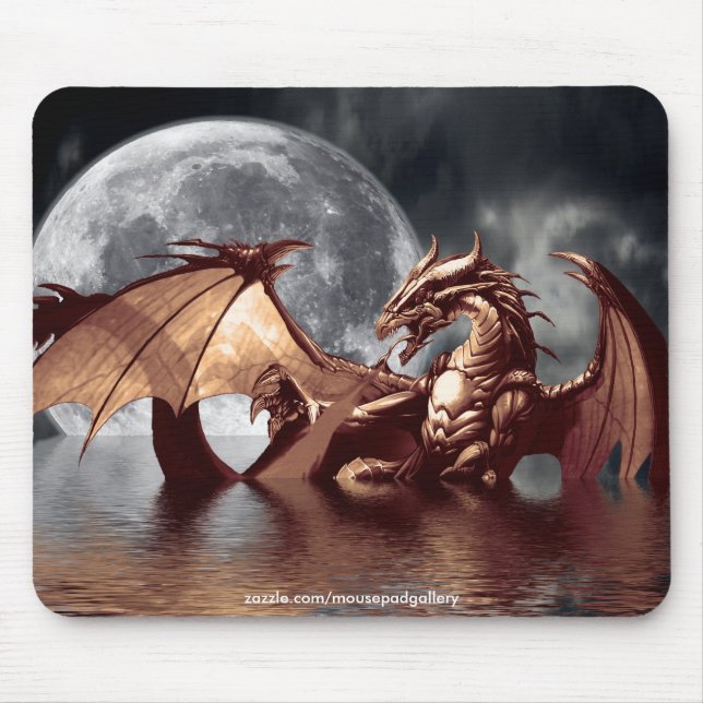 Dragon & Moon Mousepad (Front)