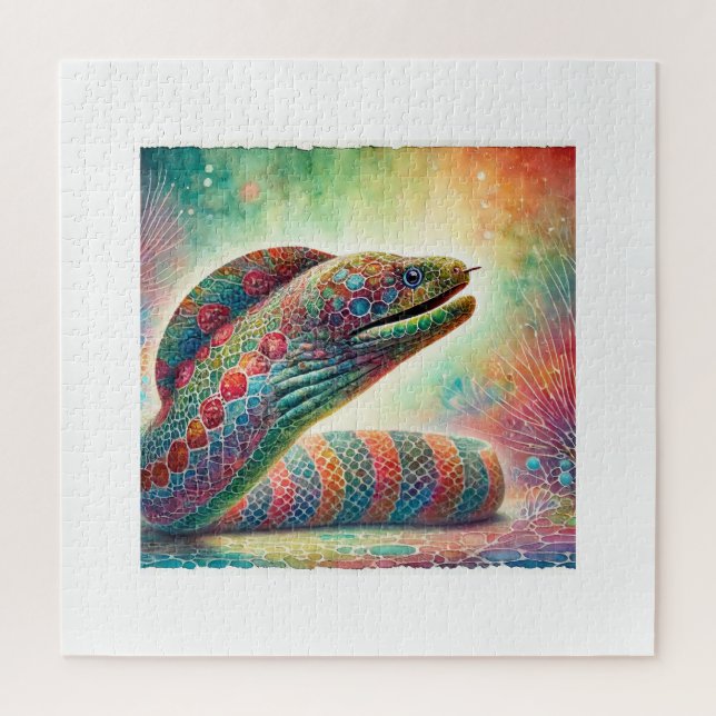 Dragon Moray Eel 260824AREF147 - Watercolor Jigsaw Puzzle (Vertical)