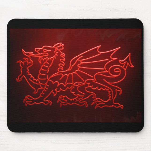 Dragon Mosepad au néon, tapis de souris de Gallois (Devant)