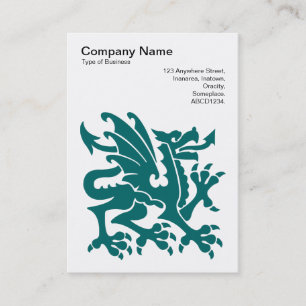 Dragon - Moss Green on White Business Card