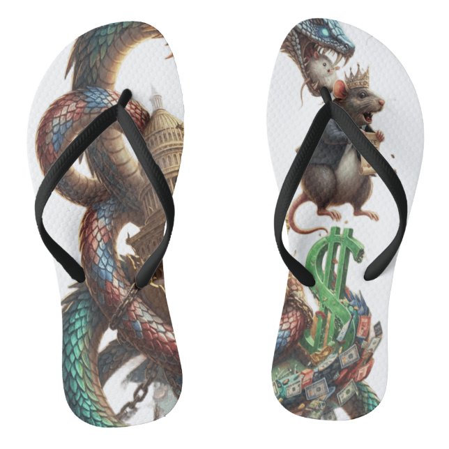 Dragon & Mouse Power Flip-Flops – Fantasy Meets Fo Flip Flops (Footbed)
