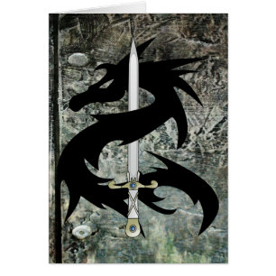 Dragon noir et épée