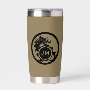 Dragon Novelty Golfer Initial Gift Insulated Tumbler
