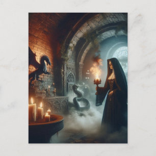 Dragon Nun Horror Postcard