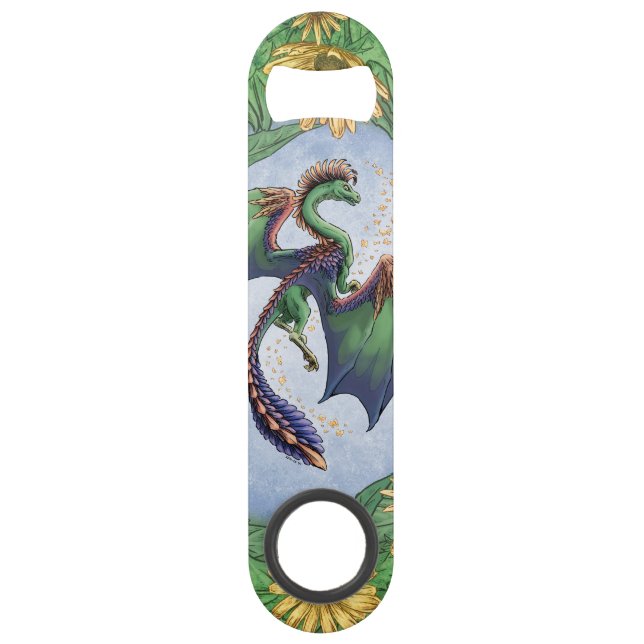 Dragon of Summer Nature Fantasy Art Bar Key (Front)