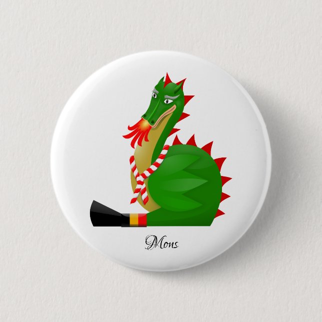 Dragon of the city Mons, Belgium 2 Inch Round Button (Front)