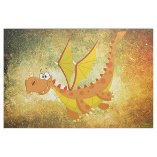 Dragon on an orange texture fabric