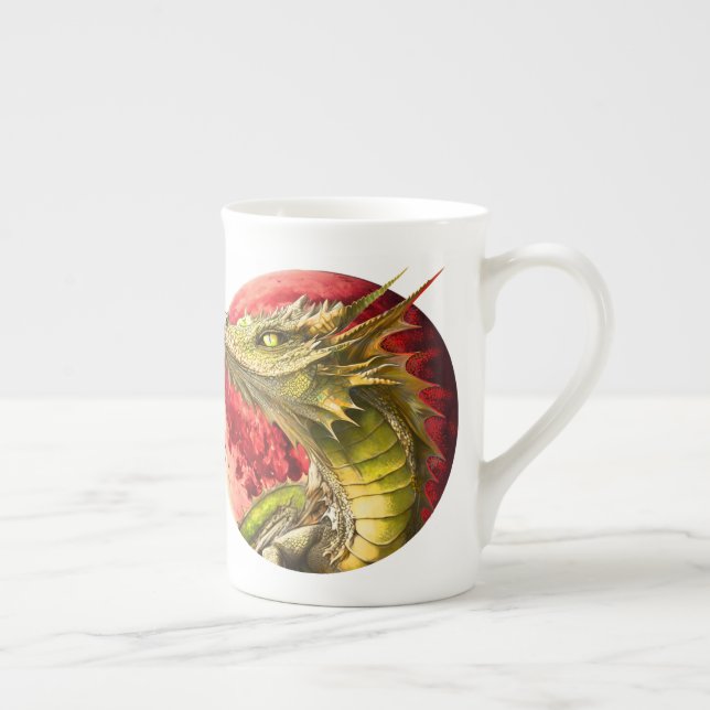 Dragon on Bloody Moon Bone China Mug (Right)