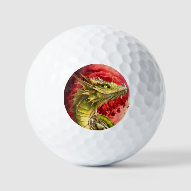Dragon on Bloody Moon Golf Balls (Front)