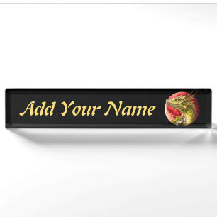 Dragon on Bloody Moon Nameplate