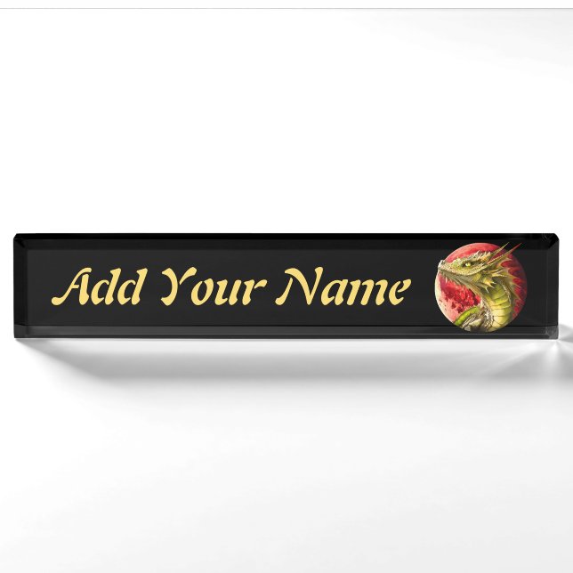 Dragon on Bloody Moon Nameplate (Front)