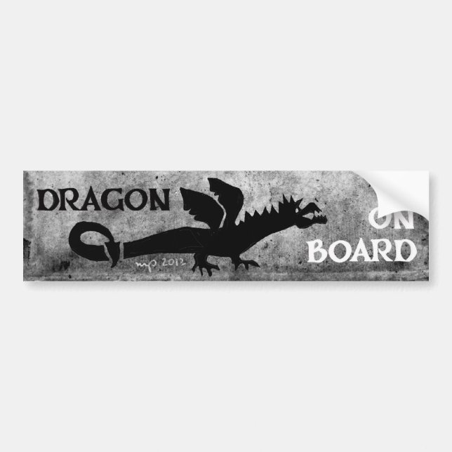 DRAGON ON BOARD! bumper sticker 4 (Front)