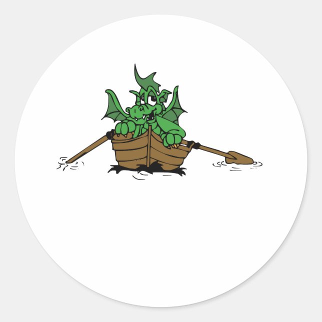 Dragon On Boat Classic Round Sticker (Front)