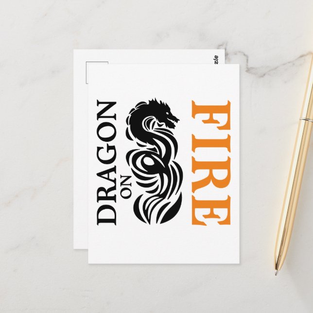 Dragon on Fire Postcard (Front/Back In Situ)