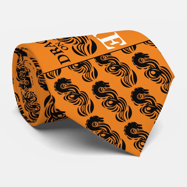 Dragon on Fire Tie (Rolled)