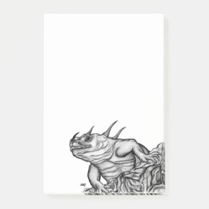 Dragon on the Rock , black and white design Post-it Notes
