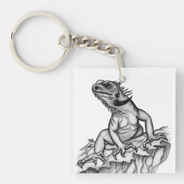 Dragon on the Rock Keychain (Front)